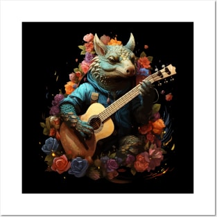 Armadillo Playing Guitar Posters and Art